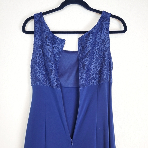 NWT Alex Evenings 2-Pc Lace Glitter Bolero Gown in Royal Blue Size 8 Petite - Picture 10 of 13